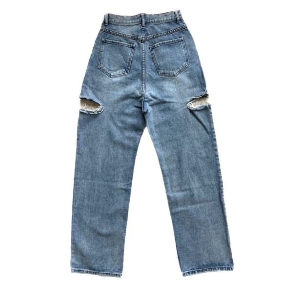 High Rise Wide Leg Jeans with Slash Details Size M - Picture 2 of 8